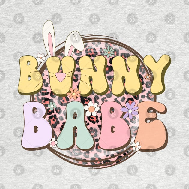 Bunny Babe Leopard Print Groovy Easter 2024 Trendy by JDVNart